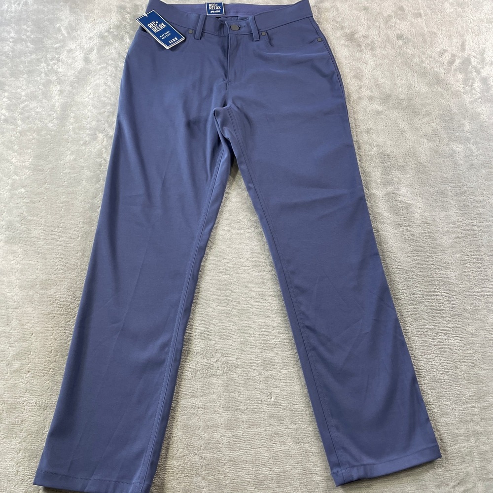ROWM Pants REC+RELAX Mens 30x30 Blue Performance Golf Light Stretch Summer